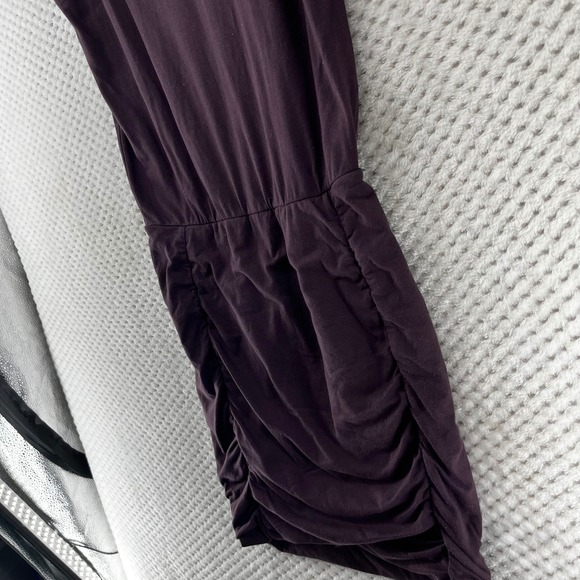 Athleta Dress Westward Ruched Tulip Beat Neck Sleeveless Casual Travel Purple XS - Picture 2 of 8